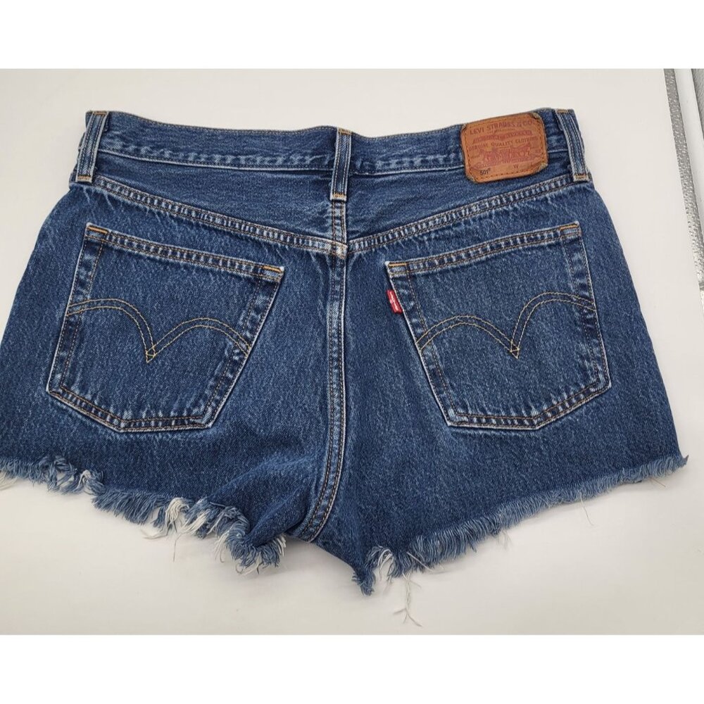 Levi's 501 Cut Off Shorts Womens 29 Denim Classic Button Fly Cowgirl Western - Picture 2 of 11